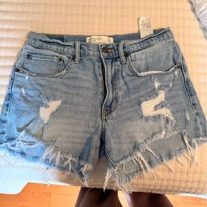 Abercrombie and fitch Distressed Denim Shorts